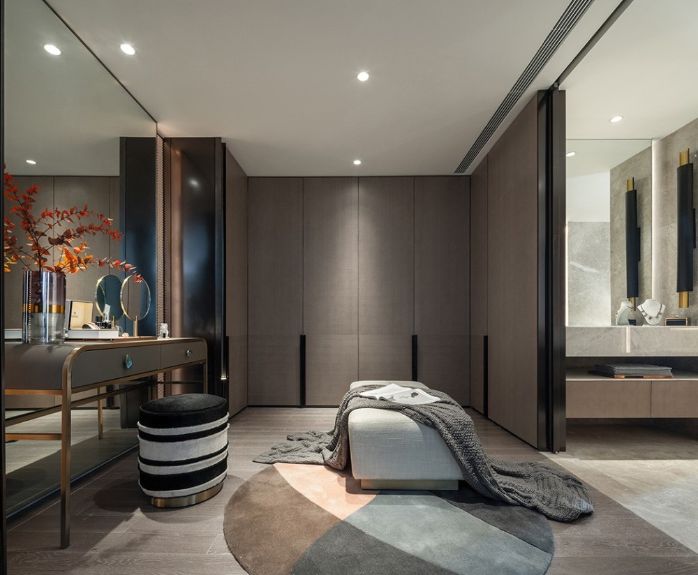 新中式风格室内家装案例效果图-主卧梳妆台 新中式风格室内家装案例效果图-主卧梳妆台