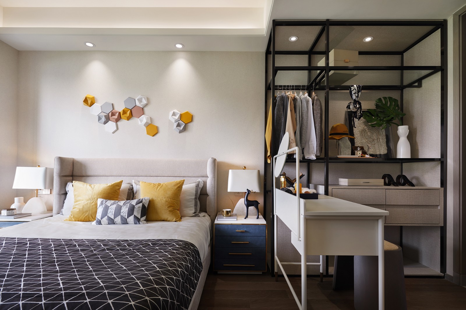 现代北欧风格室内家装案例效果图-卧室 现代北欧风格室内家装案例效果图-卧室