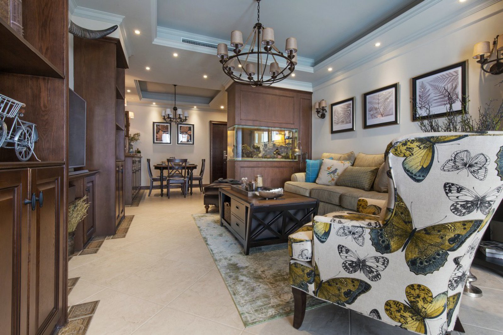 装修案例美式古典风格室内装修效果图-客厅 装修案例美式古典风格室内装修效果图-客厅