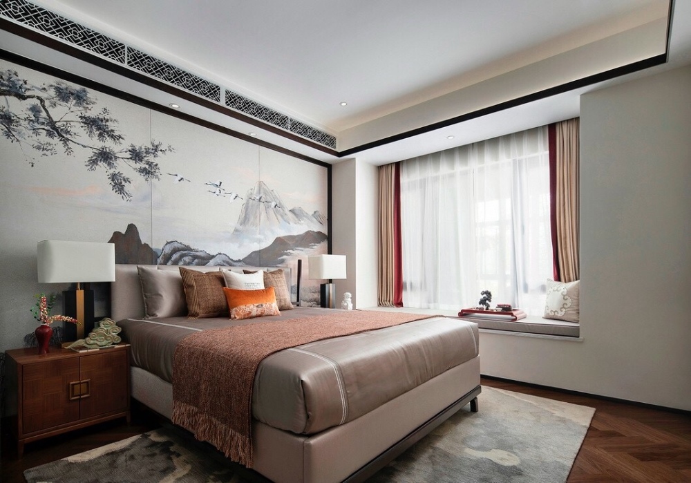 新中式风格室内设计家装案例-卧室 新中式风格室内设计家装案例-卧室