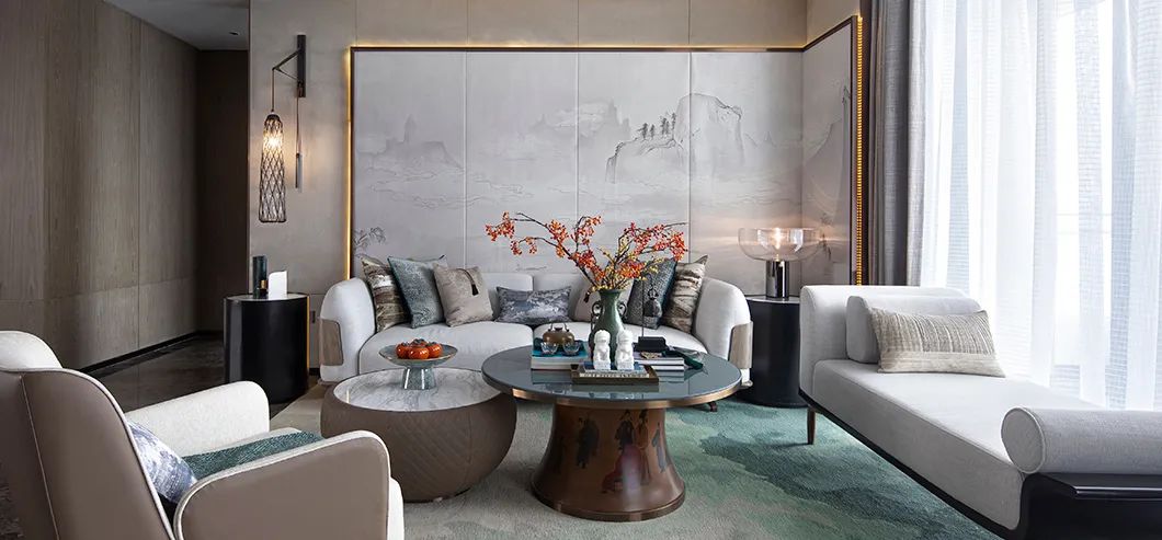 装修案例新中式风格复式装修效果图-客厅 装修案例新中式风格复式装修效果图-客厅