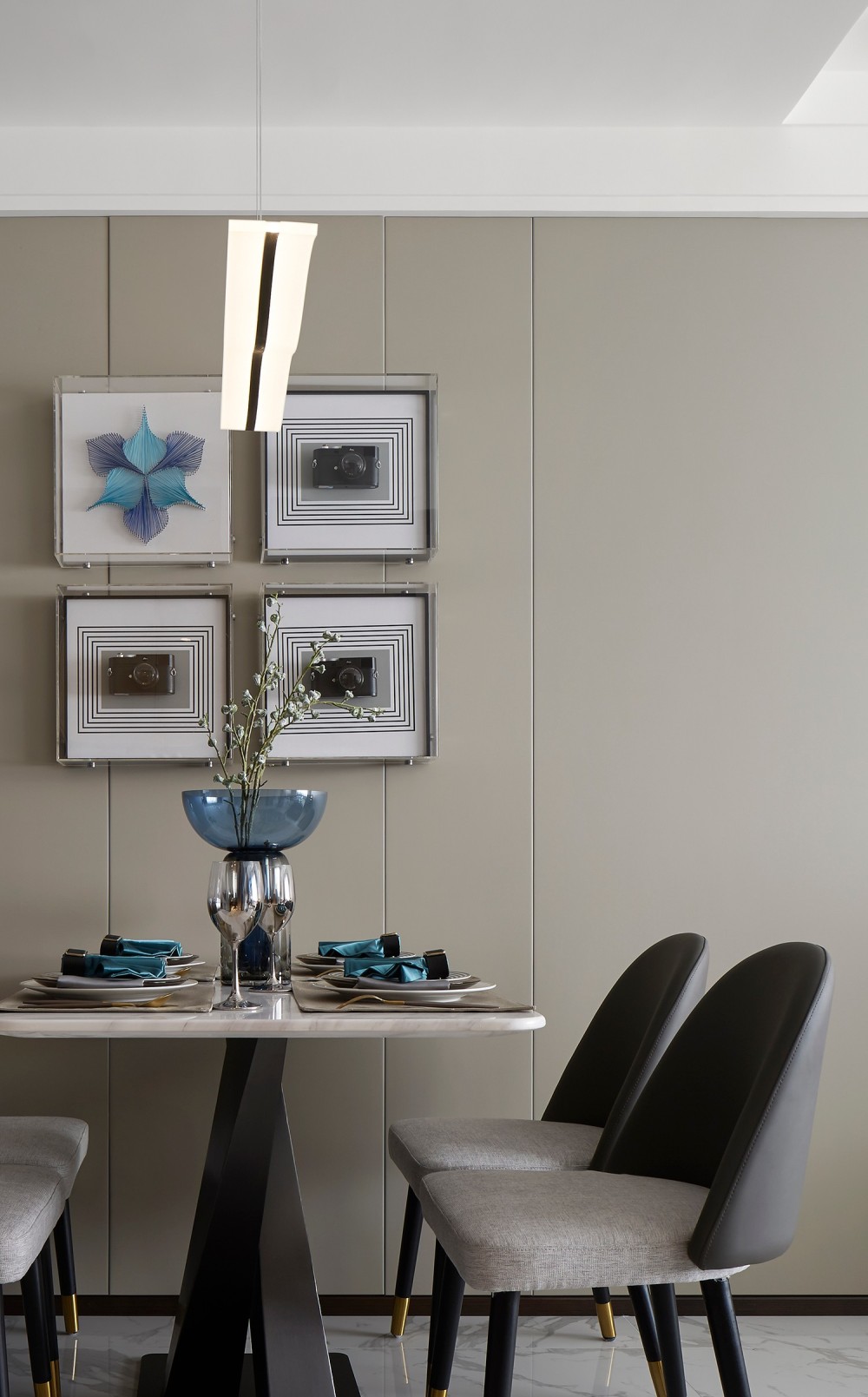 港式现代风格室内家装案例效果图-餐厅 港式现代风格室内家装案例效果图-餐厅