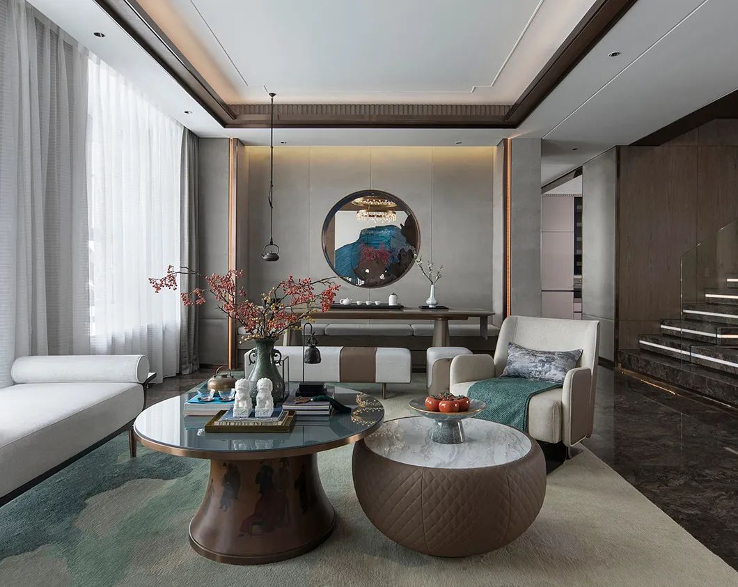 装修案例新中式风格复式装修效果图-客厅 装修案例新中式风格复式装修效果图-客厅