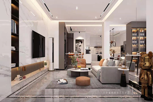 深圳坪山101-200平米现代轻奢风格财富城室内装修设计案例